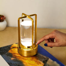 Crystal Lantern Table Lamp Rechargeable Cordless LED Light with 3 Colors 1 Pc
