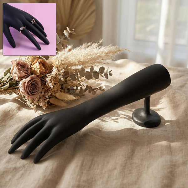 Elegant Black Hand-Shaped Jewelry Display Stand (1 Pc)